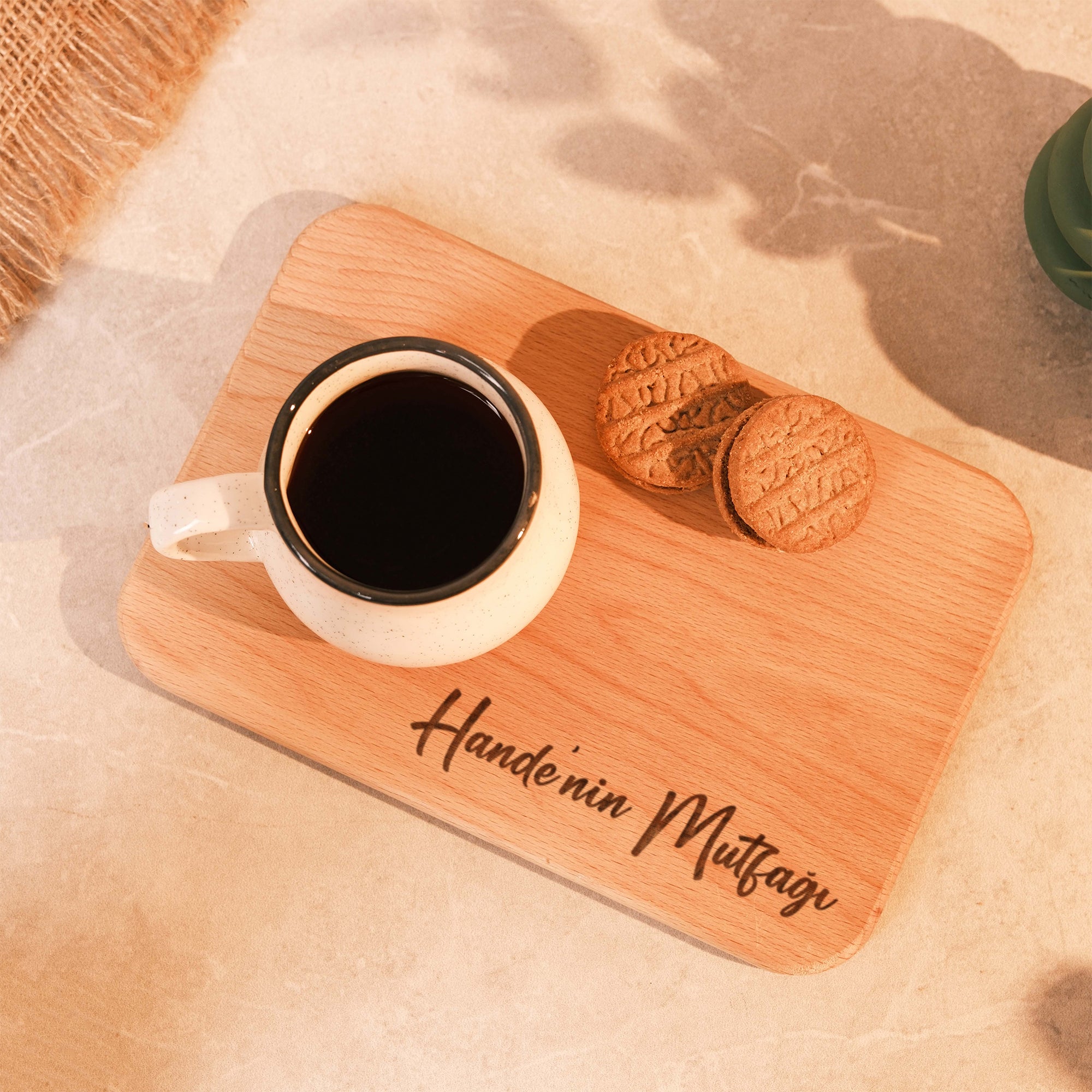 Kişiye Özel Çay ve Bisküvi Servis Tahtası