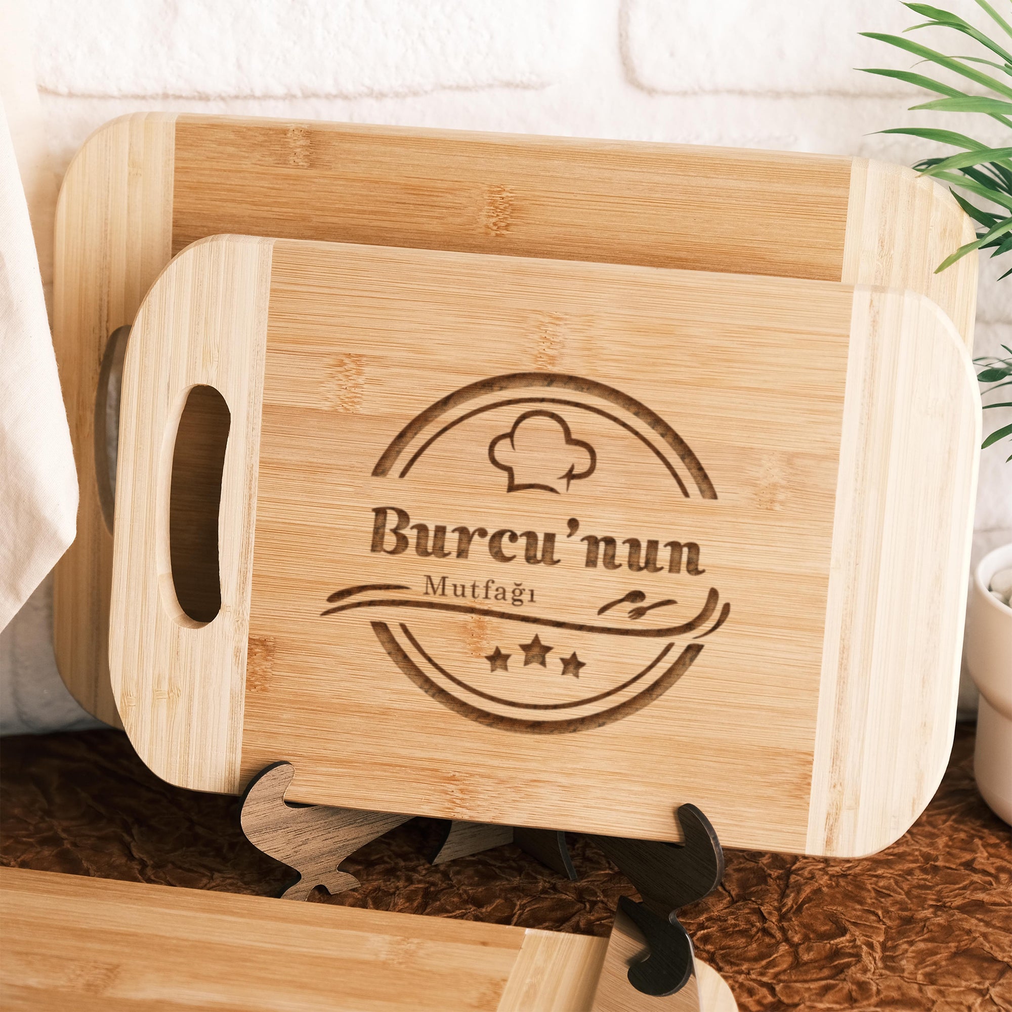 Kişiye Özel Bambu Kesme Tahtası Çift Renk