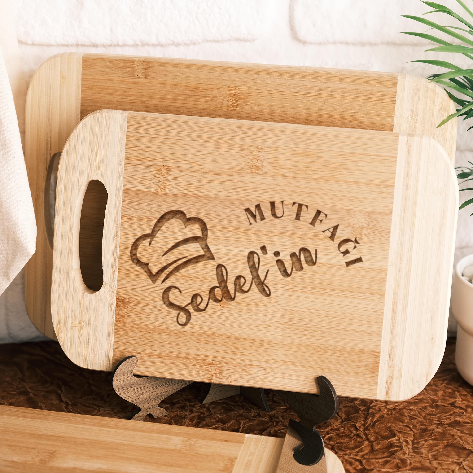 Kişiye Özel Bambu Kesme Tahtası Çift Renk