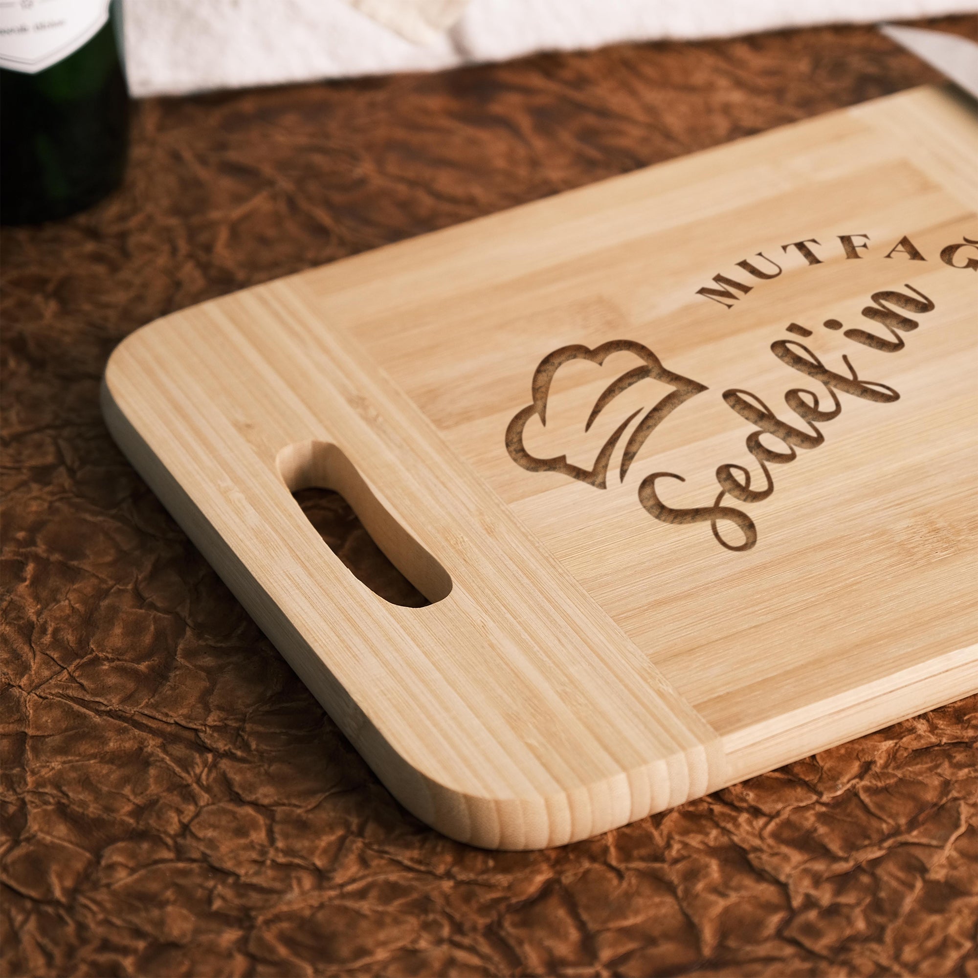 Kişiye Özel Bambu Kesme Tahtası Çift Renk