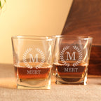 Kişiye Özel Ahşap Kutulu İkili Viski Bardak Seti