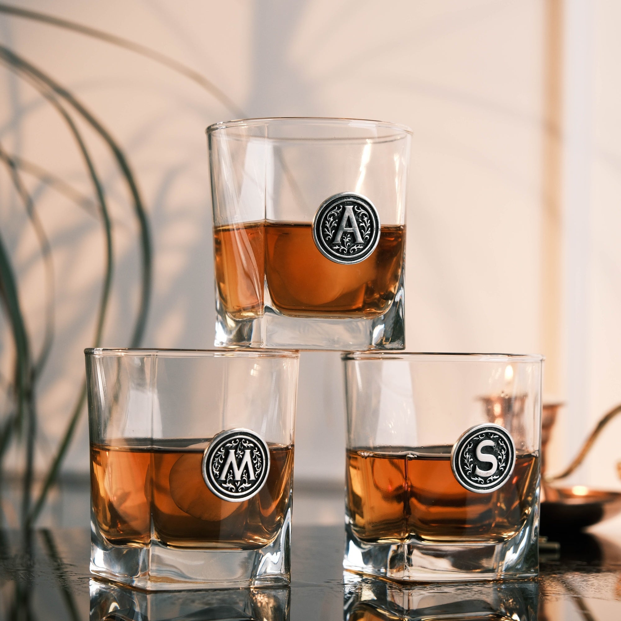 Kişiye Özel Metal Amblemli Viski Bardağı