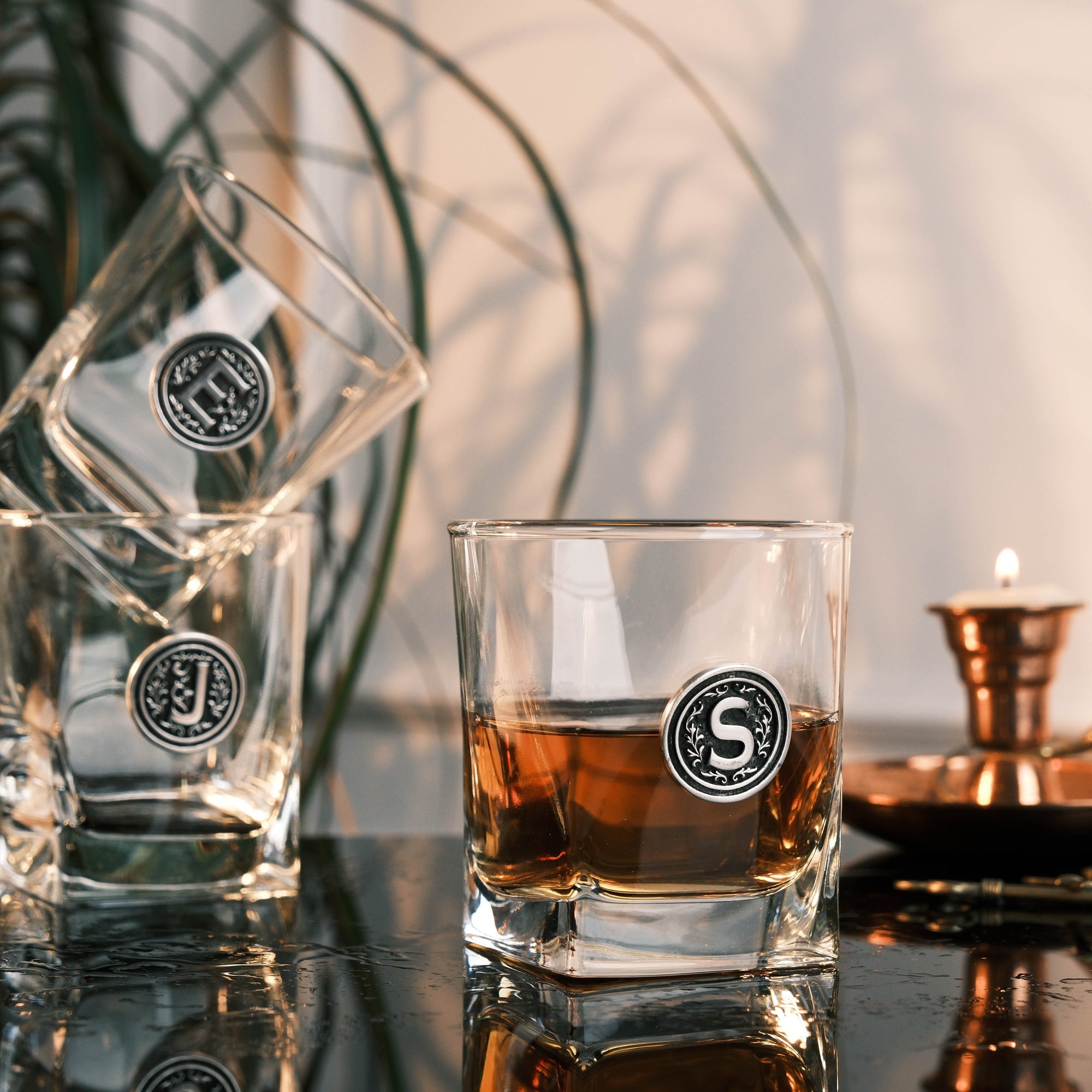 Kişiye Özel Metal Amblemli Viski Bardağı