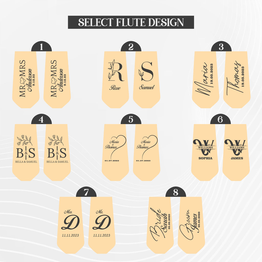 Kişiye Özel Ahşap Kutulu Şampanya Bardakları