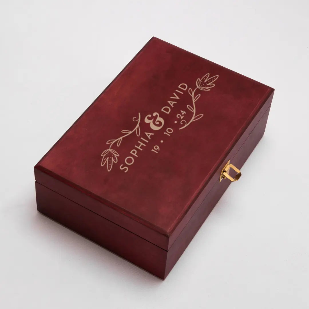 Kişiye Özel Ahşap Kutulu Şampanya Bardakları