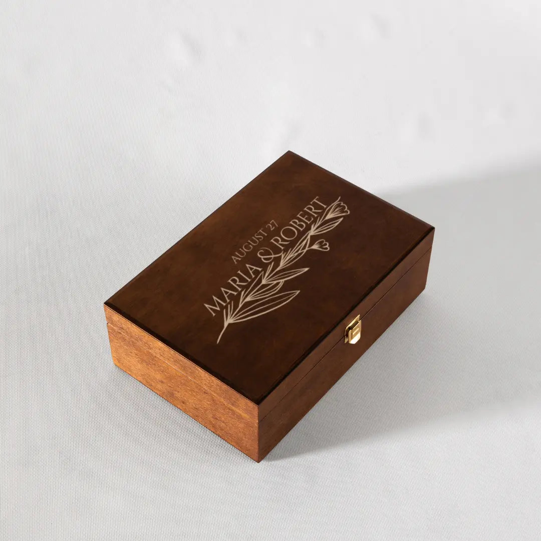 Kişiye Özel Ahşap Kutulu Şampanya Bardakları