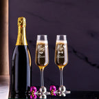 Kişiye Özel Ahşap Kutulu Şampanya Bardakları